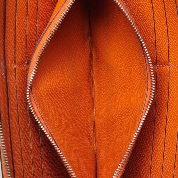 Hermes Orange Epsom Leather Zip Around Wallet - Picture 5 of 12